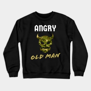 Angry Old Man Camouflage Skull Mens Crewneck Sweatshirt